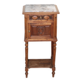 Wooden and marble bedside table