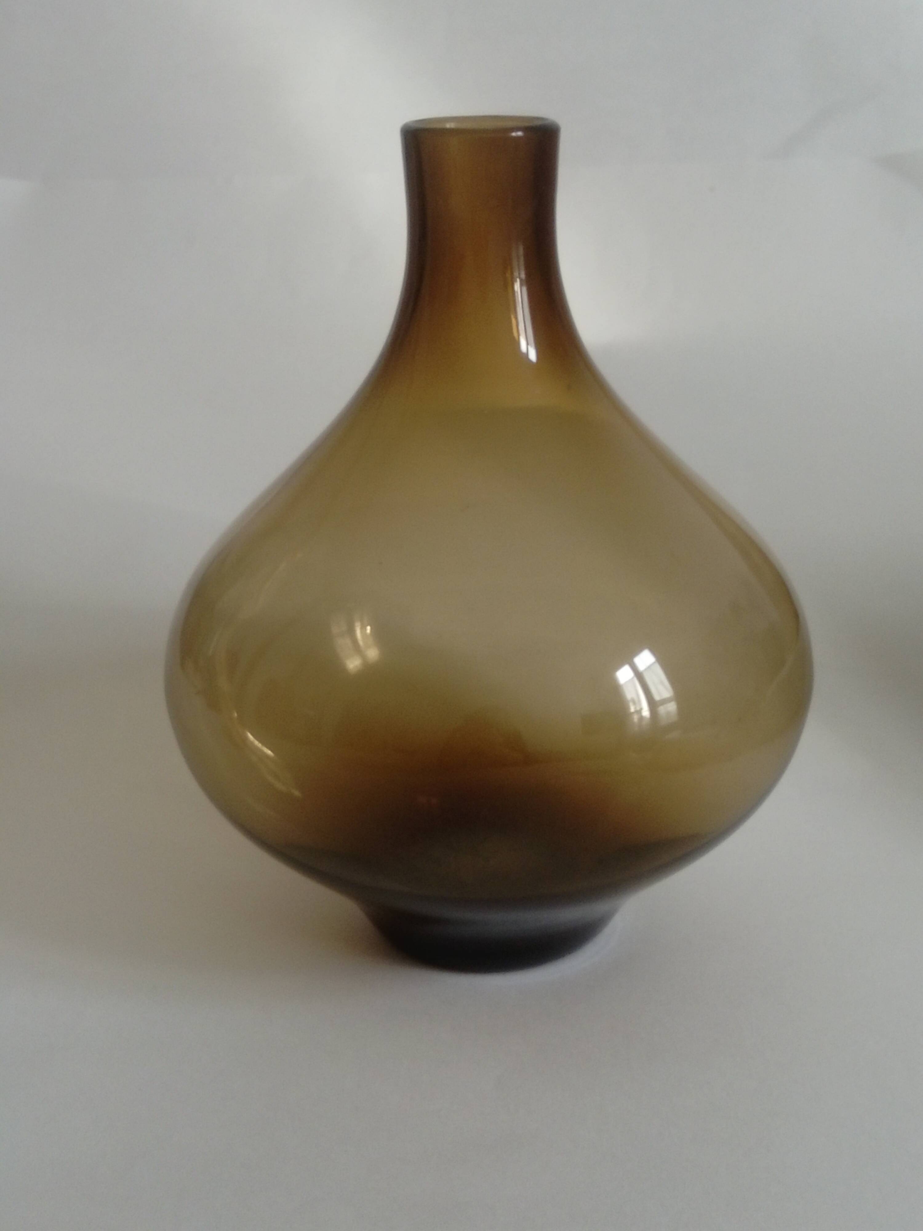 Brown smoked glass vase