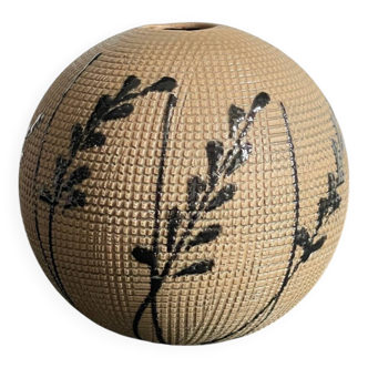 Vase boule en grès, années 80