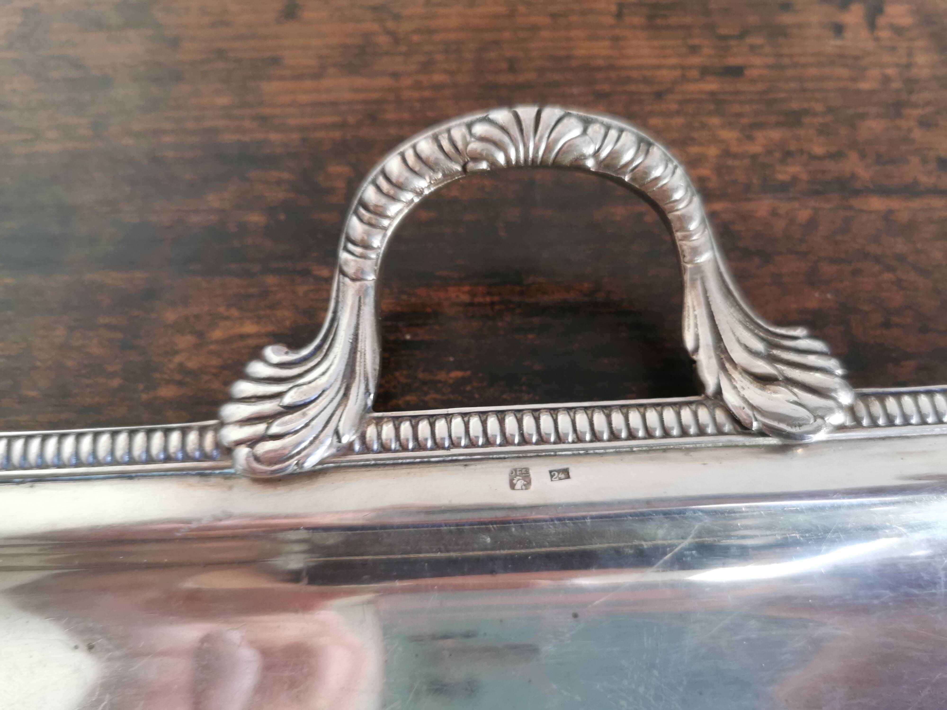 Silver metal tray