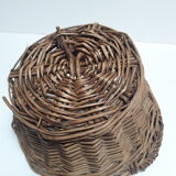 Panier osier tressé rond anses