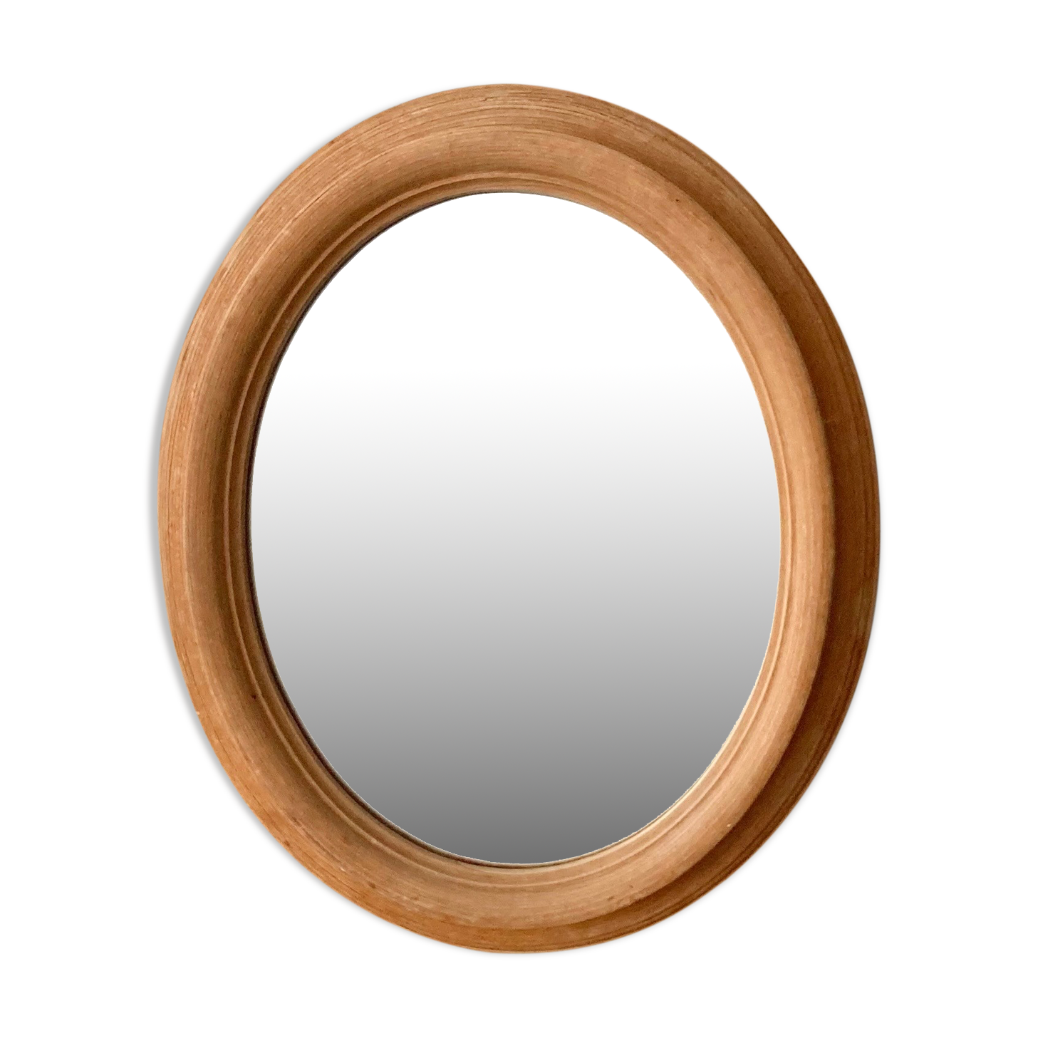 Oval wooden mirror 31x37cm