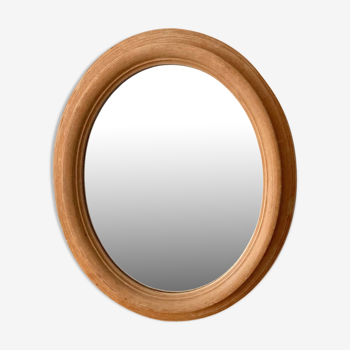 Miroir ovale en bois 31x37cm