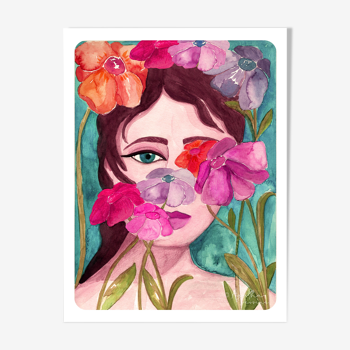 Illustration "Woman with flowers"