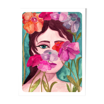 Illustration "Femme aux fleurs"