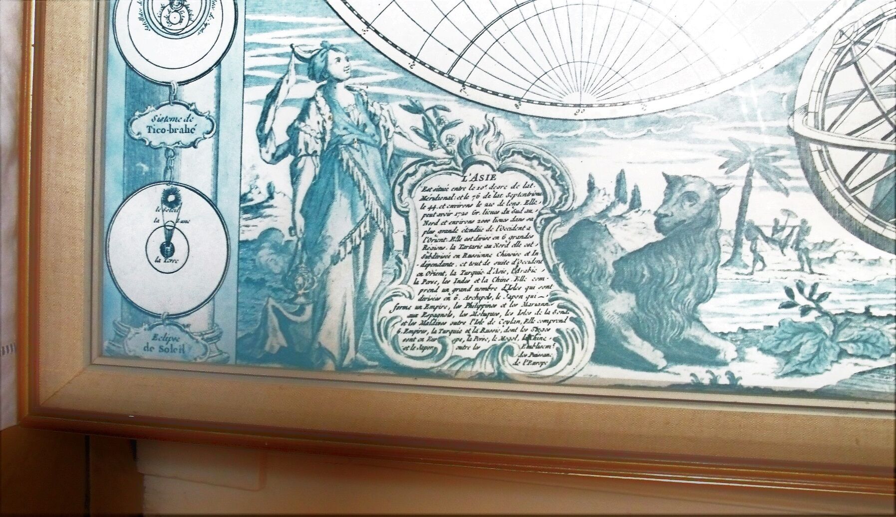 Old map framed map world map