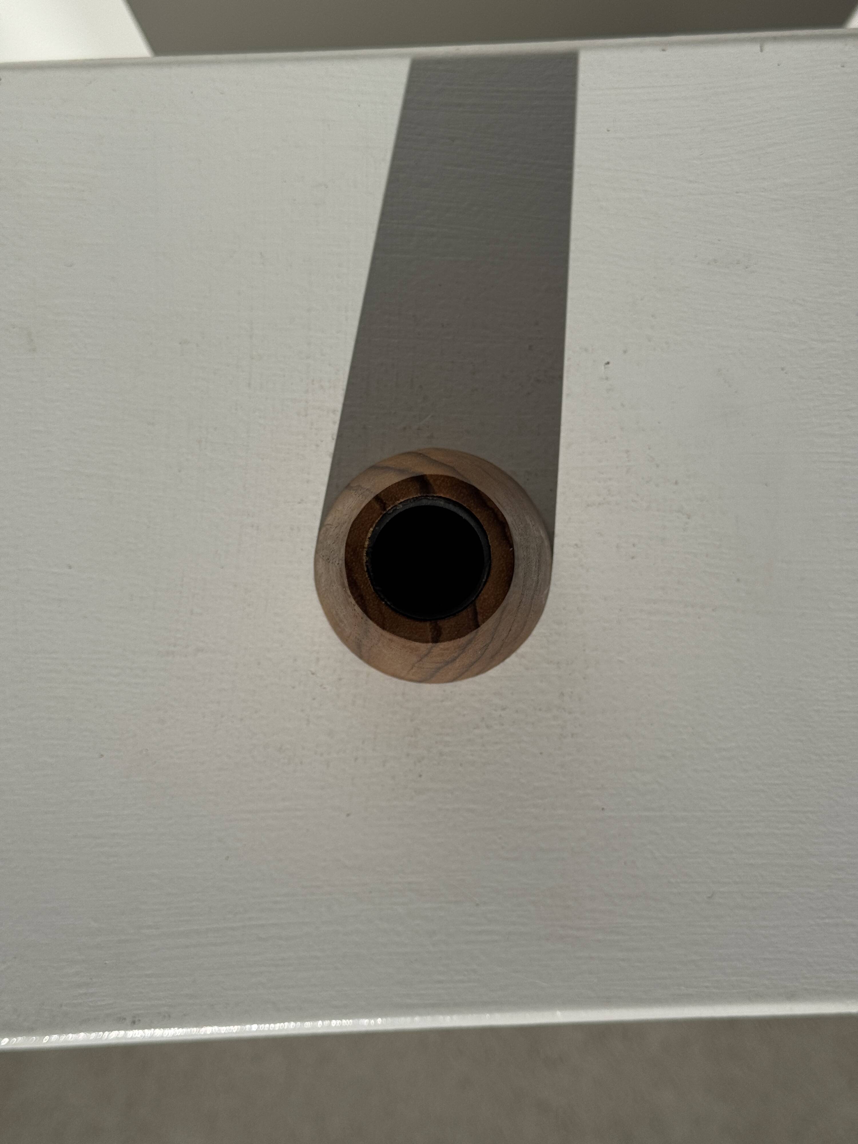 Conical circular candle holder in solid teak H10 D6