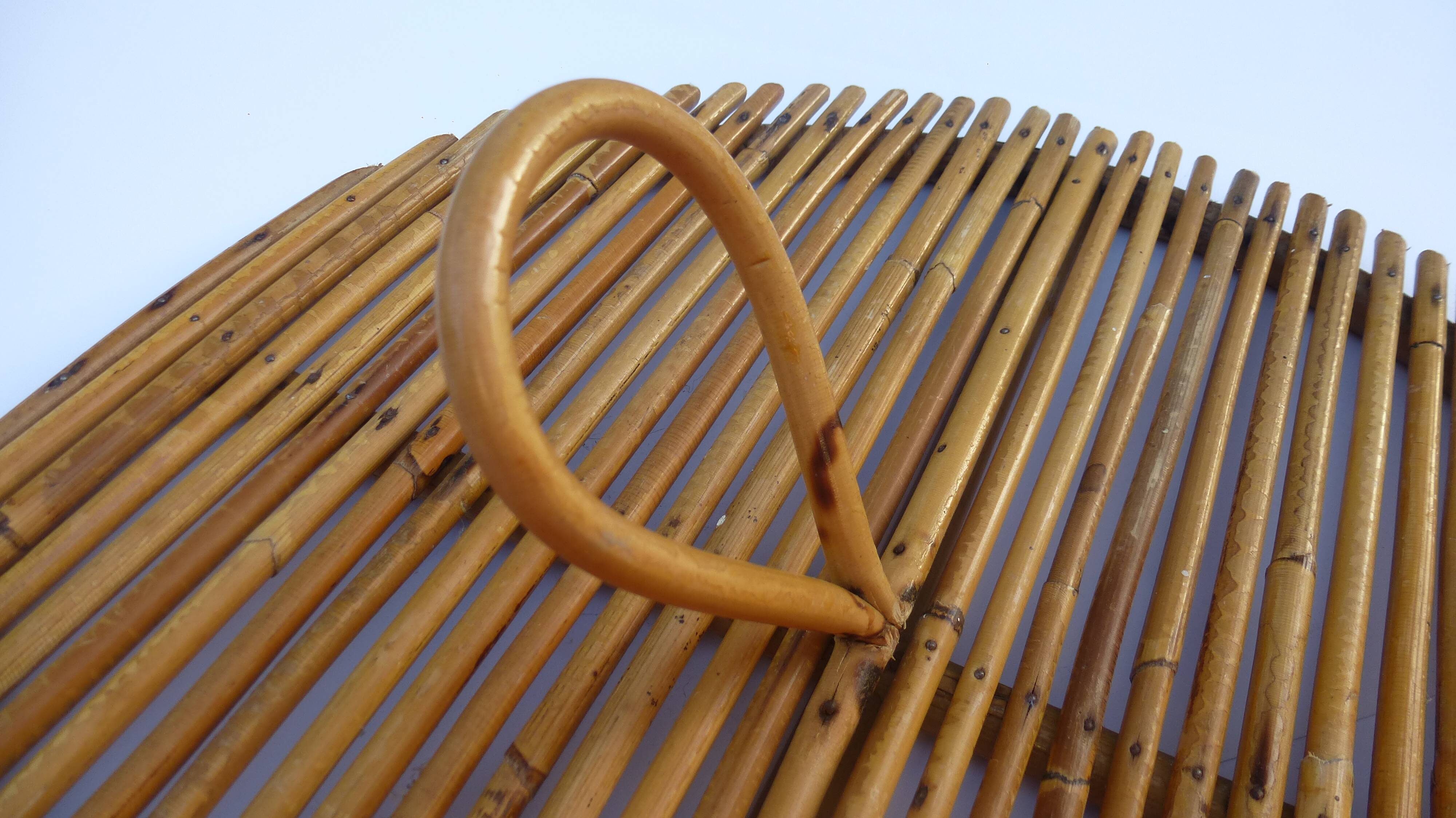 Rattan tray, vintage 1970