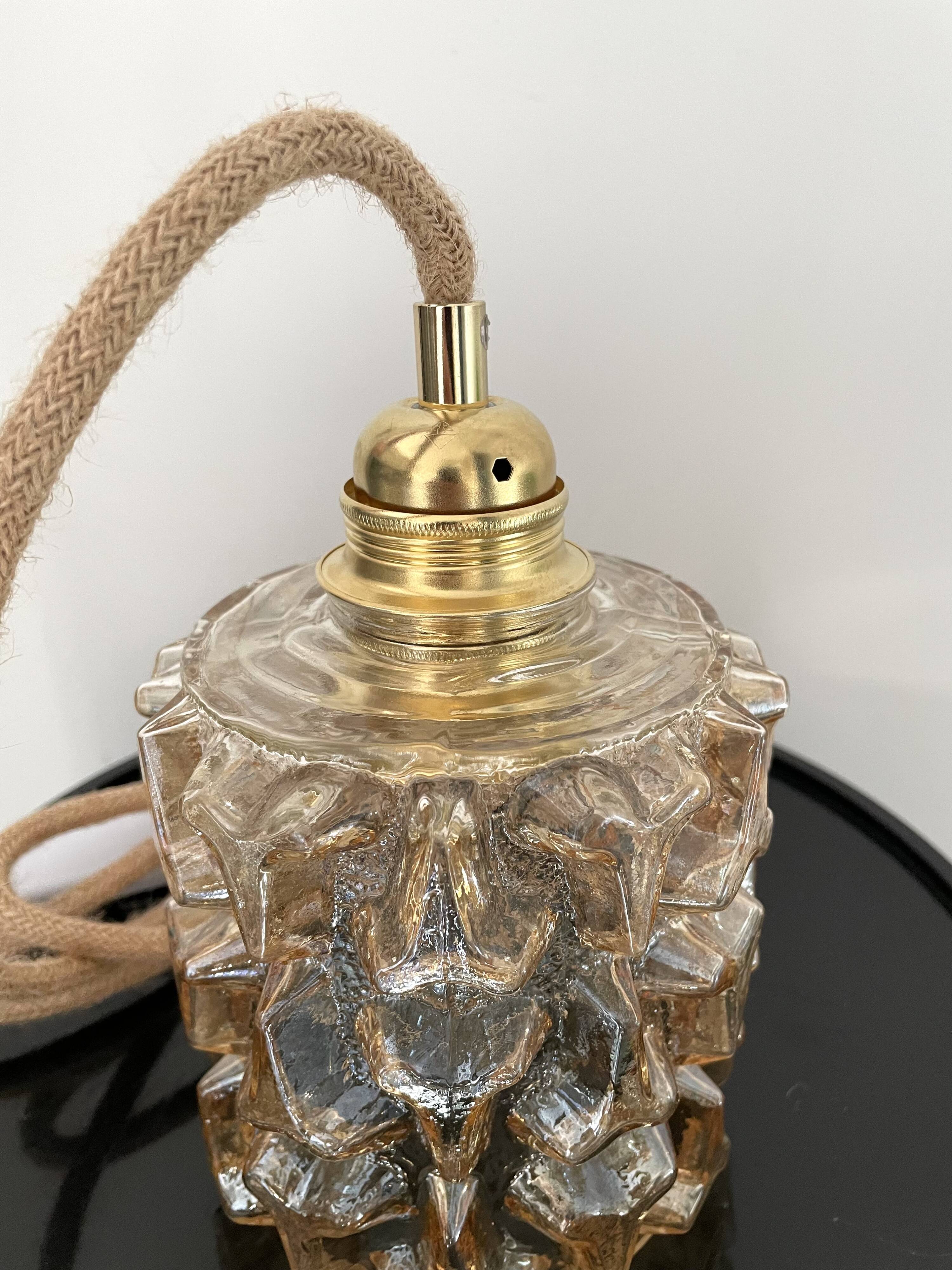 Vintage amber glass pendant lamp or pendant lamp