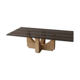 Large modernist coffee table smoked glass