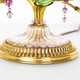 Incredible large gilt and crystal Floral table lamp by Palwa