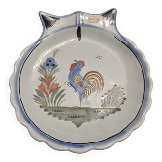 Plate scallop shell Hb Henriot Quimper