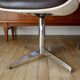 Set of 4 Executive Strafor shell chairs in leather, plastic and chrome 1970s
