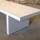 large white Formica coffee table, 1980