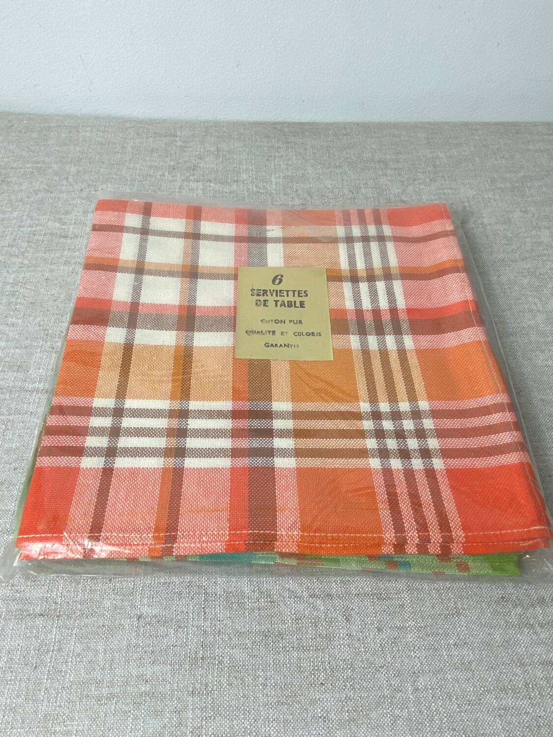 Serviettes de tables pur coton neuves vintage