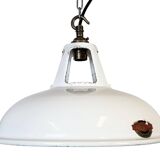 Industrial White Enamel Factory Pendant Lamp from Thorlux, 1960s