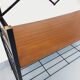 Vintage Italian bookshelf in teak and metal from the 1960s.