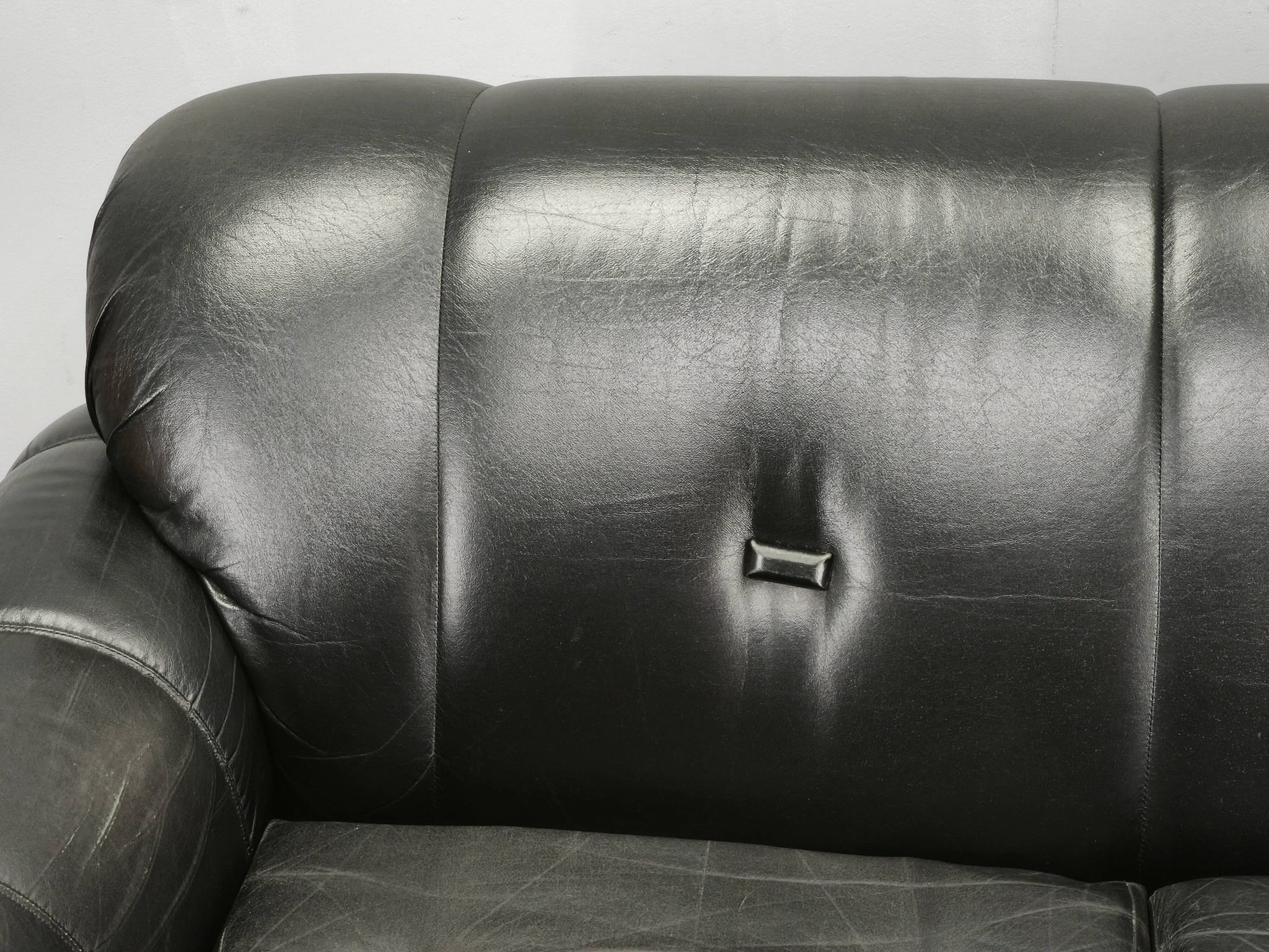 1970s Italian Two-Seat Sofa by Adriano Piazzesi in Chrome and Leatherette