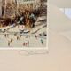 Print by Michael J. Leu – winter urban scene – framed
