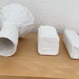 Set of 3 white vases