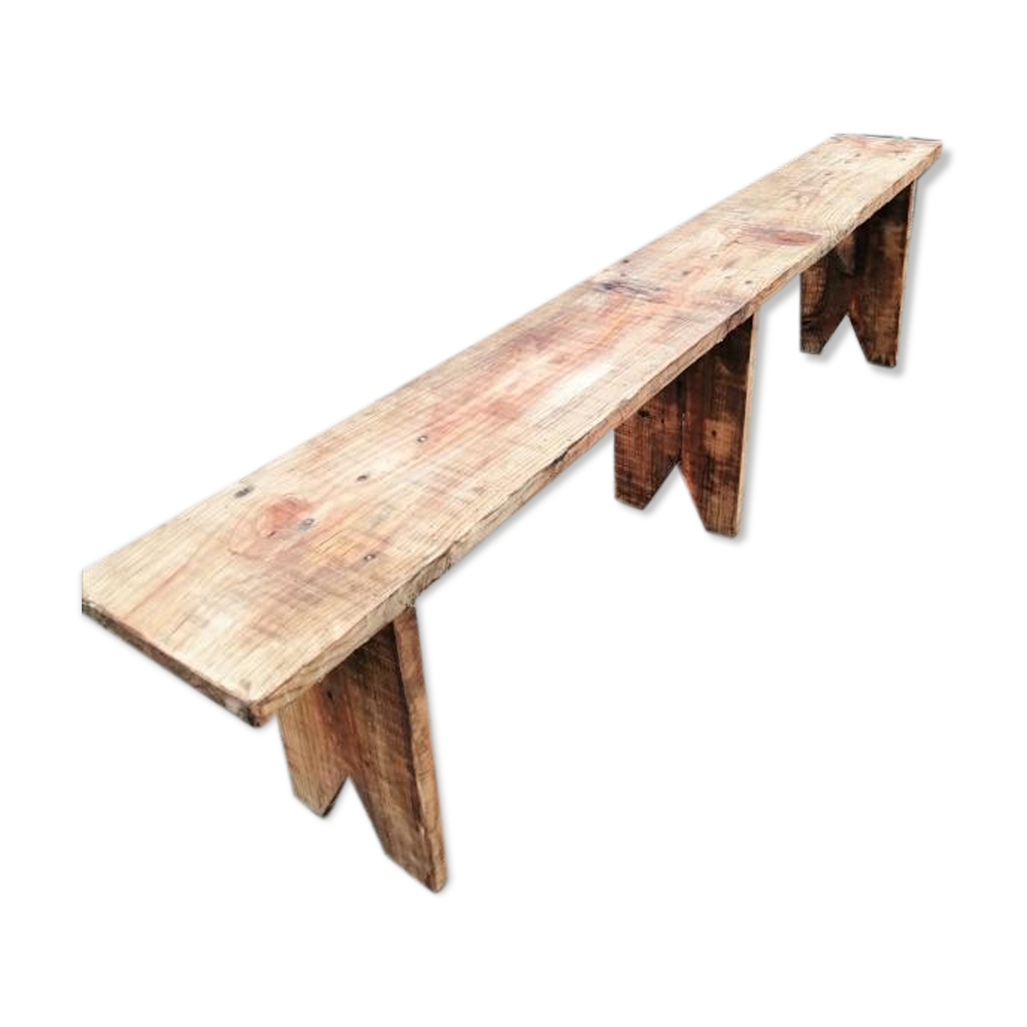 Long wooden farm bench 185cm