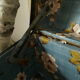 Domed travel trunk old wood
