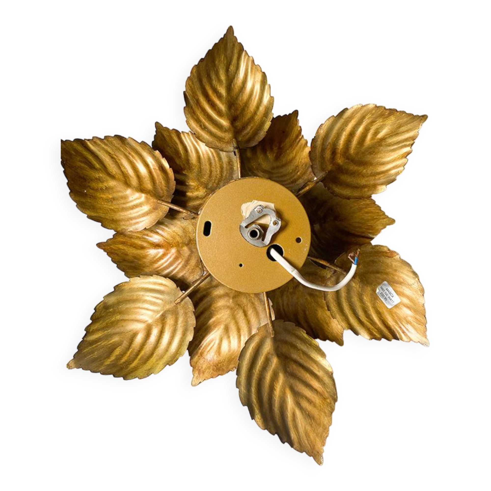 Masca golden metal flower wall lamp
