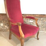 Voltaire red velvet armchair
