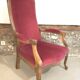 Voltaire red velvet armchair
