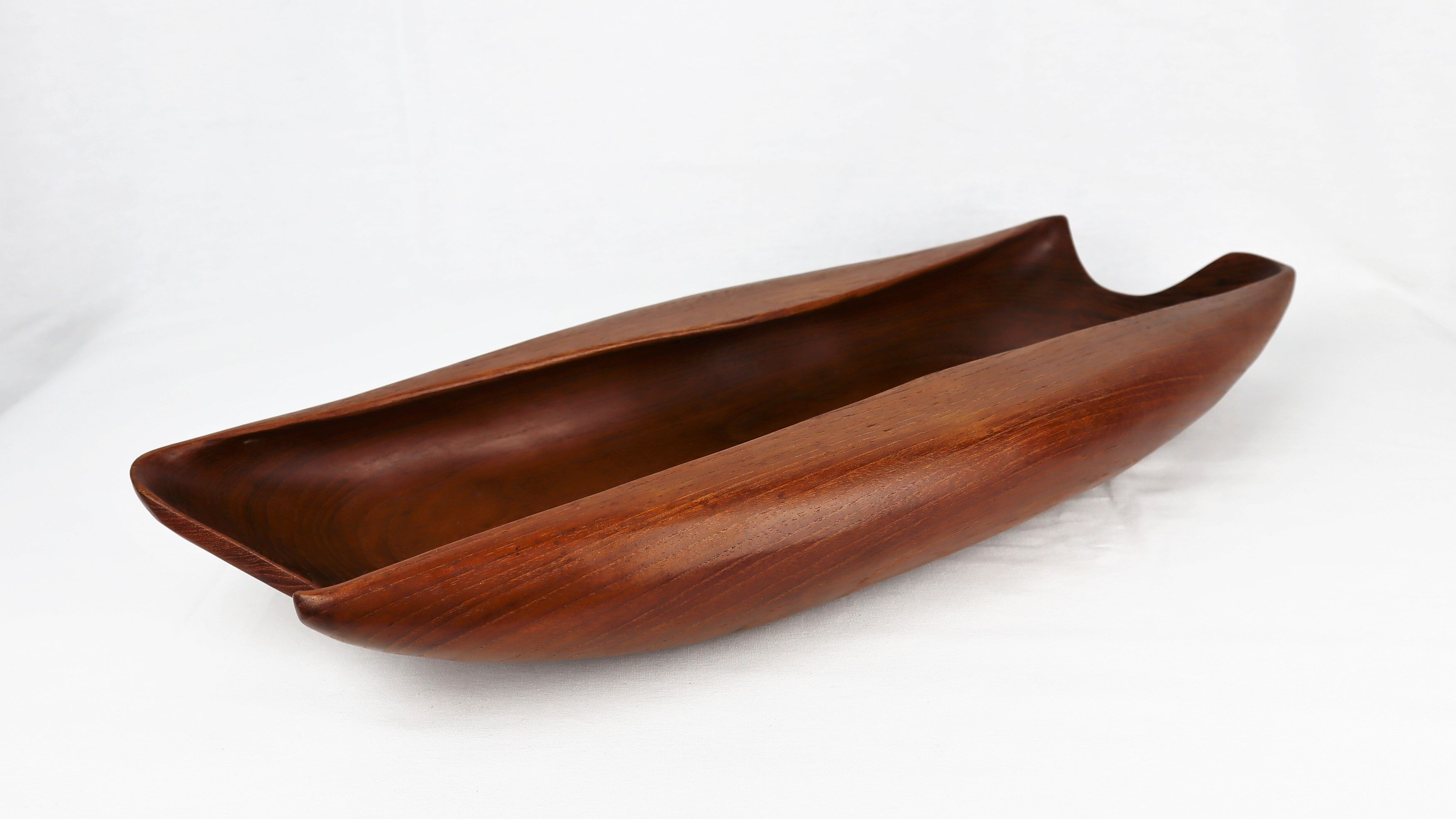 Scandinavian cut in vintage carved teak 1960