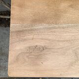 Art Deco chest of drawers in raw wood and blue, 1940