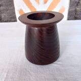 Solid wenge wood cylinder candle holder