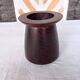 Solid wenge wood cylinder candle holder