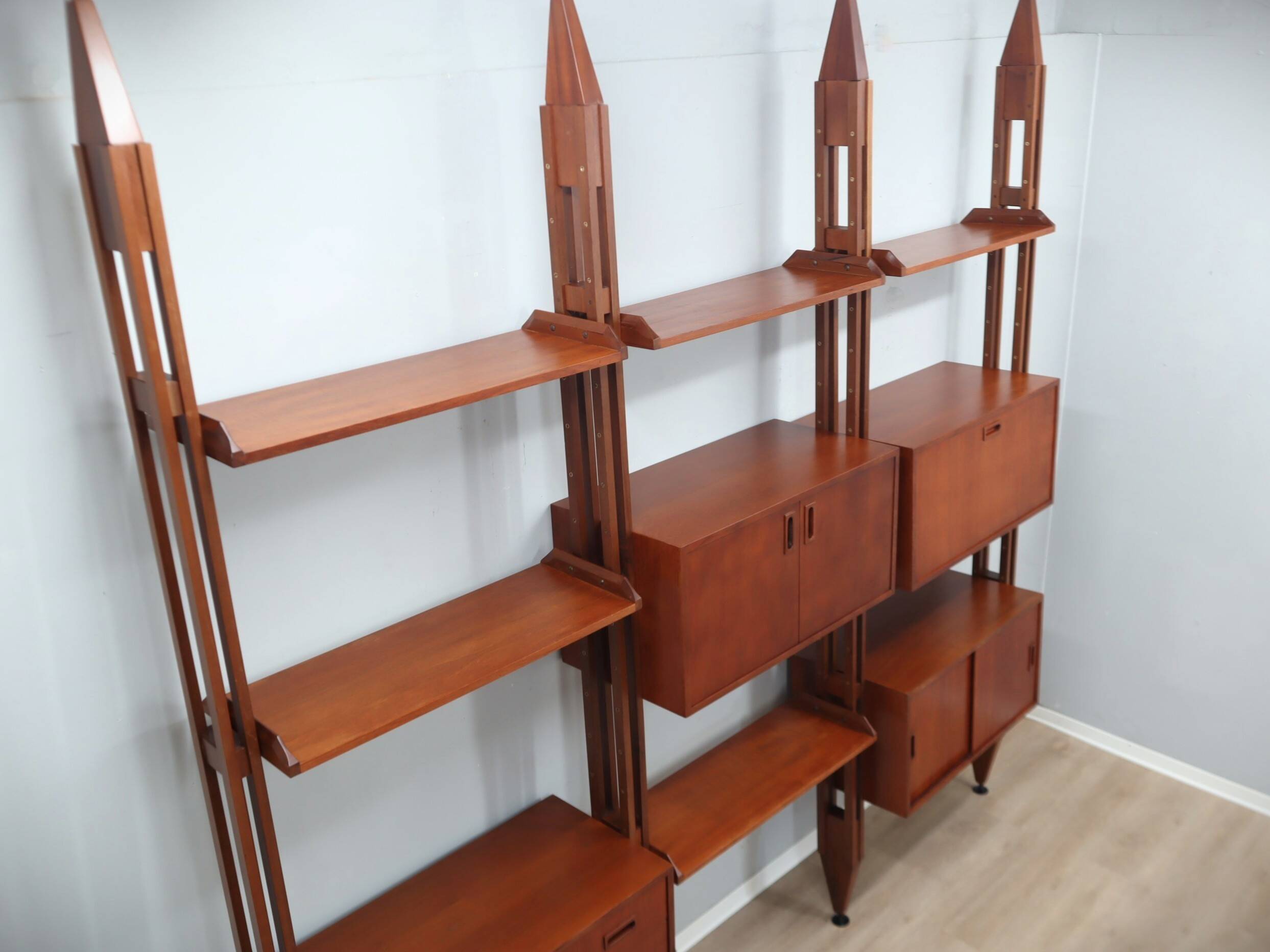 Mid century Italian design teak bookcase 1950s
