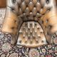 Chaise de bureau Chesterfield anglaise classique marron