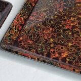 Two serving trays in vintage Japanese lacquer, "Kara-nuri"