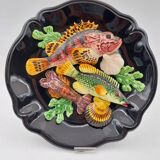 Ceramic dish barbotine vallauris trompe l'oeil kitsch Fish 3