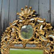 Louis XV style mirror with parecloses in gilded wood, early 19th century, Empire A