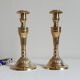 Pair of vintage brass chandeliers art deco style to pose on a console