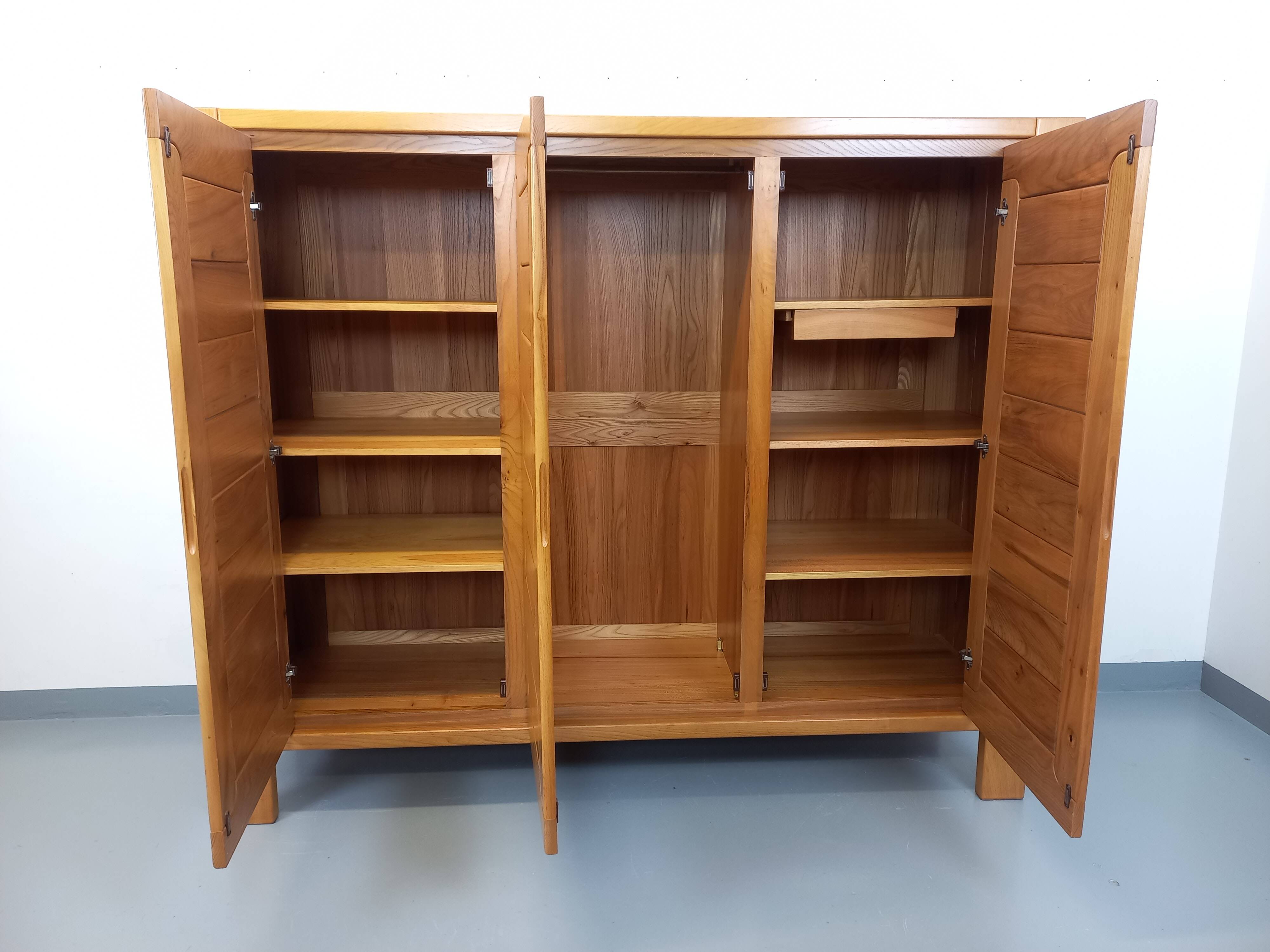 Vintage Maison Regain elm wardrobe from the 70s and 80s