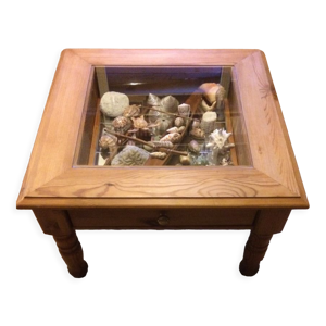 table basse vitrine avec