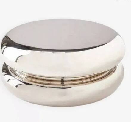 Table basse macaron fleur Delesalle chrome