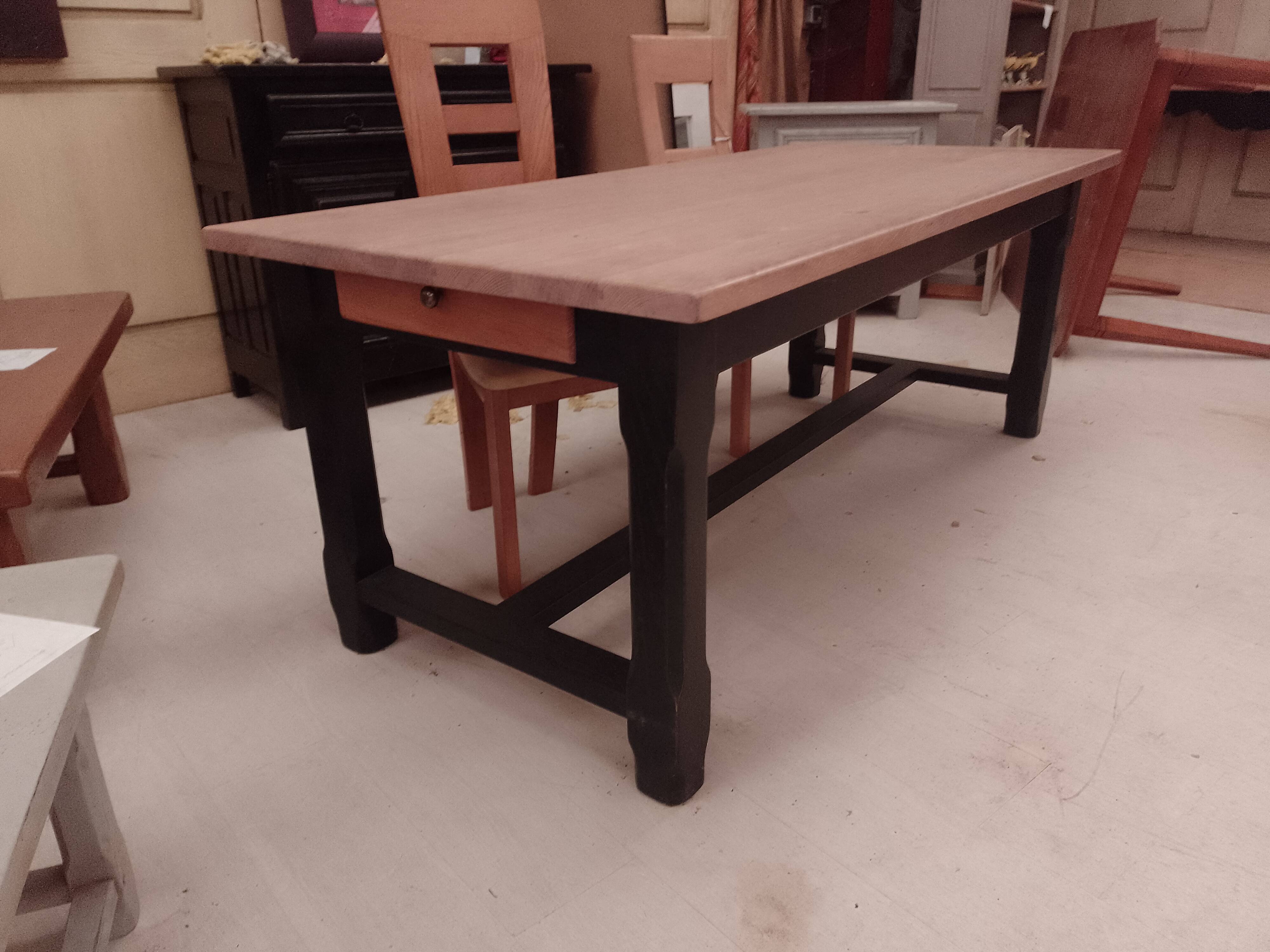 Solid oak farmhouse table