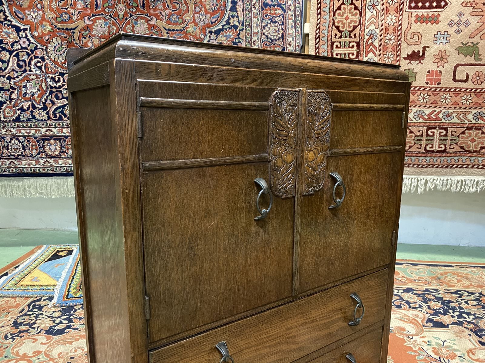 English Art Deco oak bar - 1930s