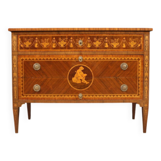 20th century Italian inlaid chest of drawers in Louis XVI style