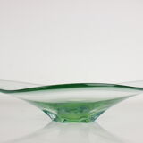 Mid-century art glass big bowl by zelezno borske sklo, 1960's
