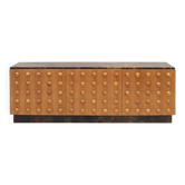 Handmade Carved Oak Sideboard With Emperor Marble Top, Italy