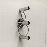 Chrome ceiling or wall lamp Space Age by Gaetano Sciolari for Leola, Germany, 1970s, set of 2