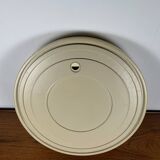 Vintage round plastic mirror, 1980, cream color