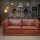 Maison Jansen leather sofa, France, 1970s